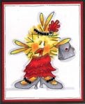 Evening Dress Bird Card